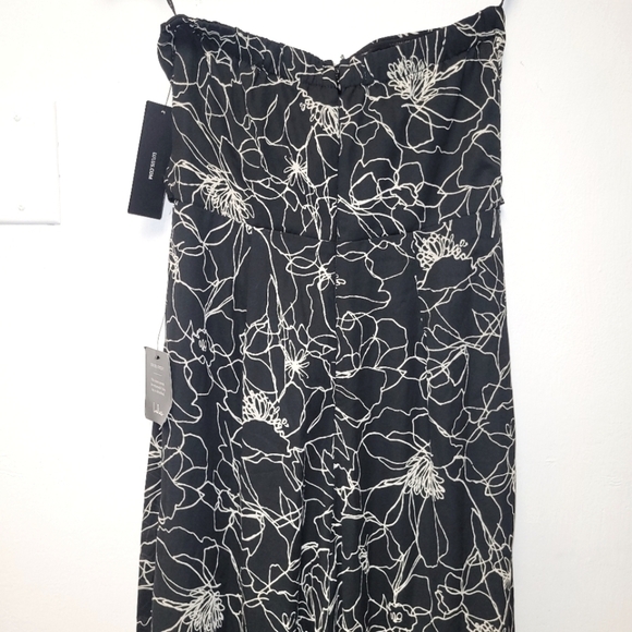 Lulu's Dancing in the Dark Black and White Print Strapless Jumpsuit Size S - Picture 10 of 16